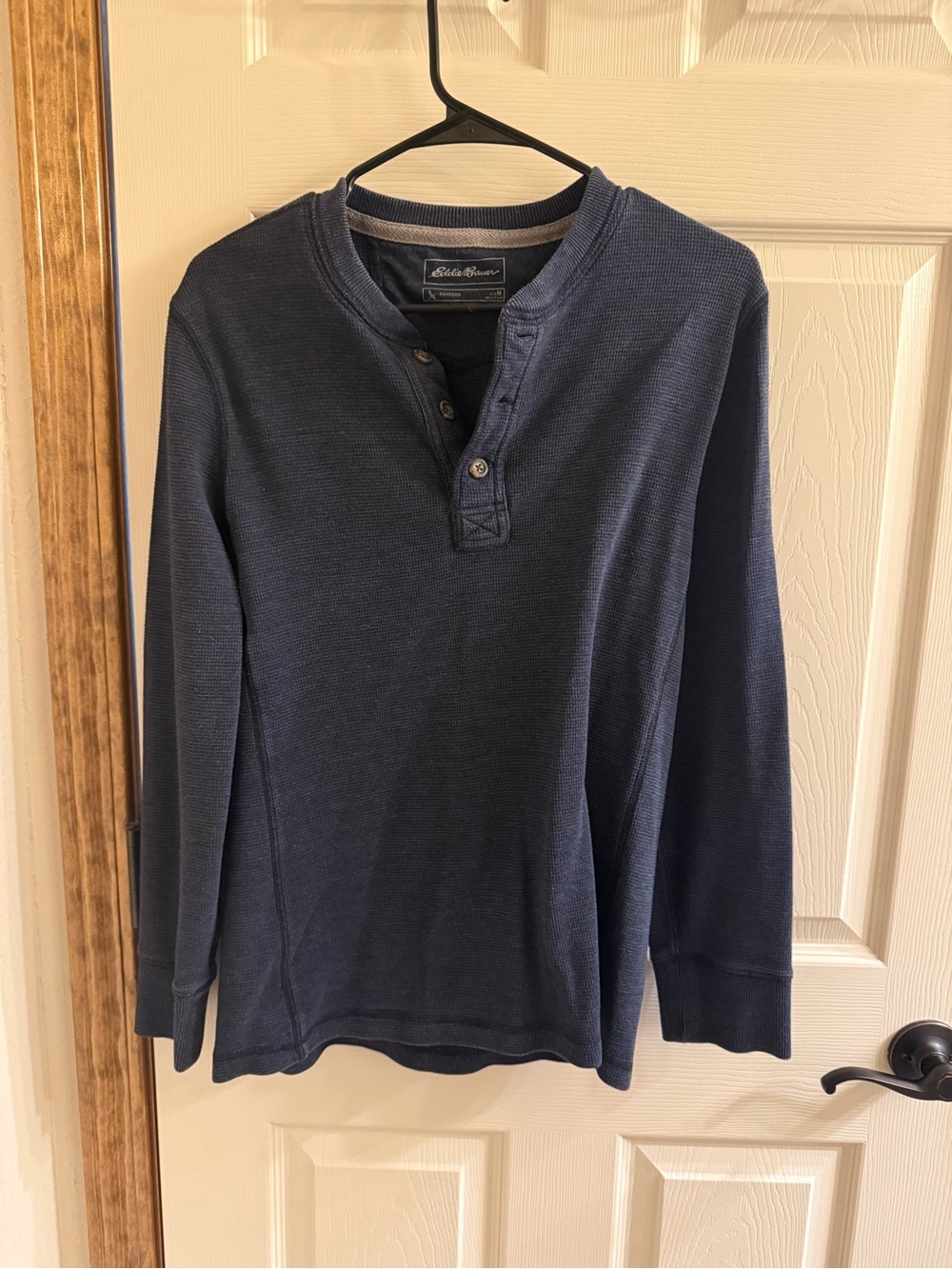 Eddie Bauer Men's Long-Sleeve Henley Shirt - Dark Blue